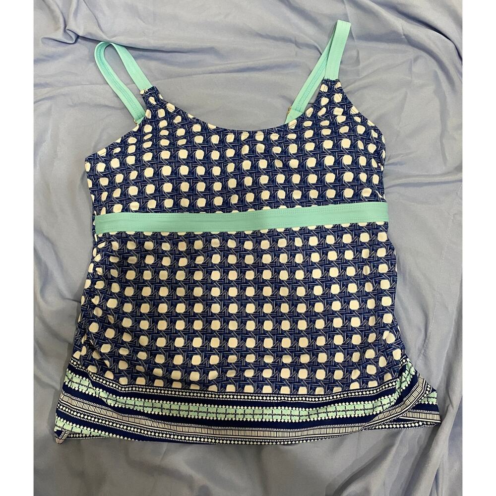 Cabana Life x Talbots Limited Edition Blue & Teal Tankini Top - Size L- NWT